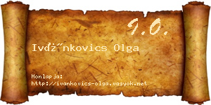 Ivánkovics Olga névjegykártya